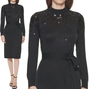Vince Camuto Embellished Sheath
Dress black sequin size XL X-Large cocktail